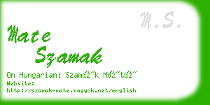 mate szamak business card